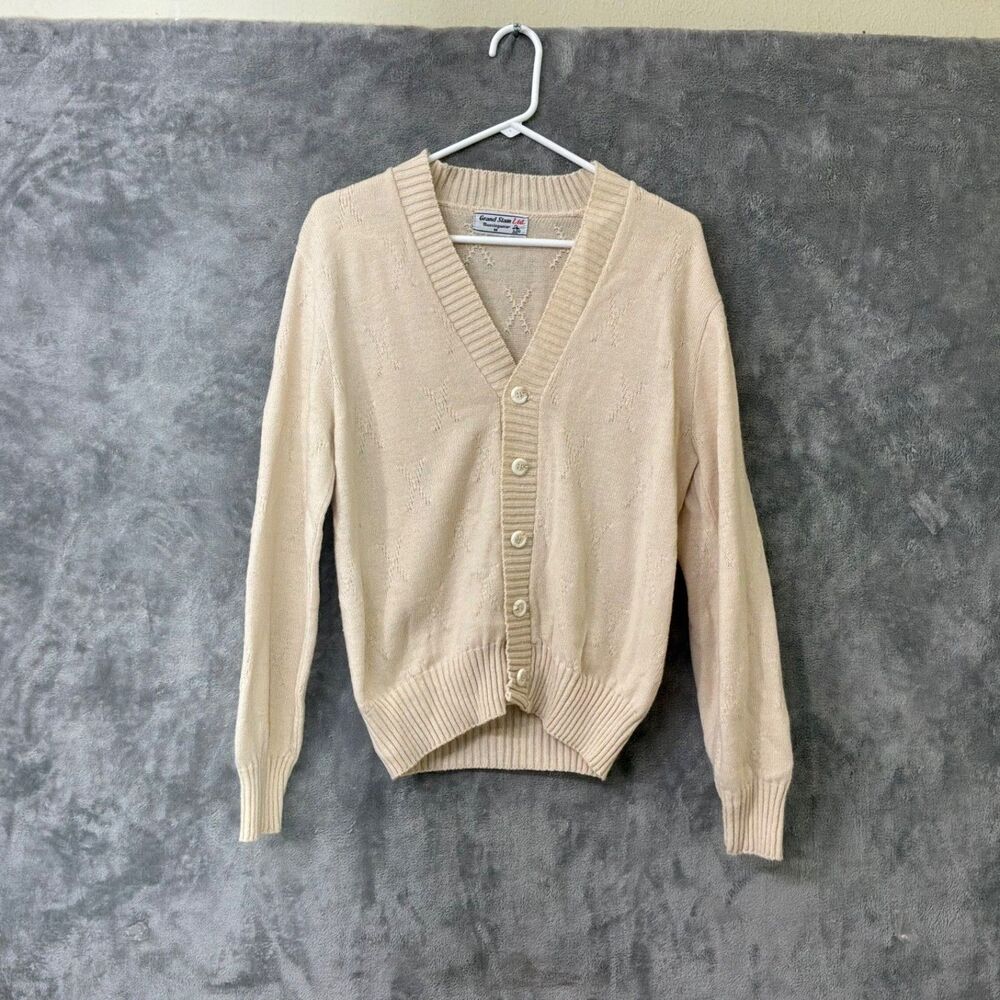 Grand Slam Ltd. Munsingwear Cardigan Sweater M  Cream academia grandpa core